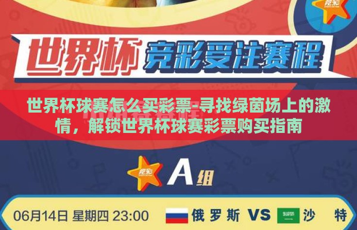 世界杯球赛怎么买彩票-寻找绿茵场上的激情，解锁世界杯球赛彩票购买指南