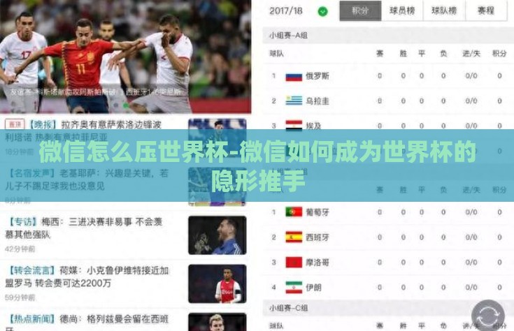 微信怎么压世界杯-微信如何成为世界杯的隐形推手