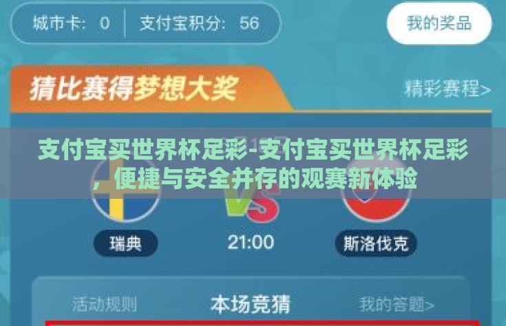 支付宝买世界杯足彩-支付宝买世界杯足彩，便捷与安全并存的观赛新体验