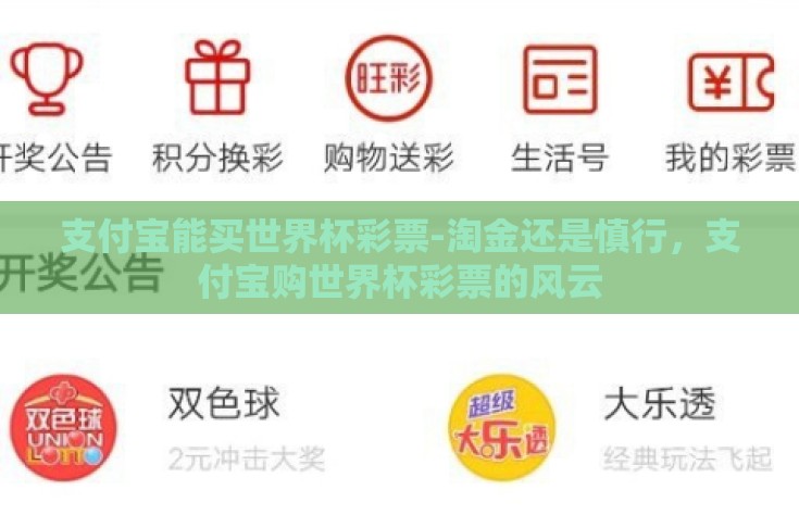支付宝能买世界杯彩票-淘金还是慎行，支付宝购世界杯彩票的风云