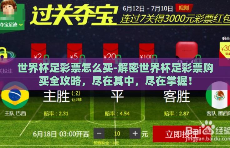 世界杯足彩票怎么买-解密世界杯足彩票购买全攻略，尽在其中，尽在掌握！