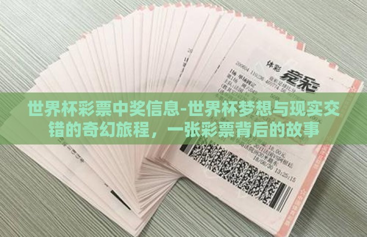 世界杯彩票中奖信息-世界杯梦想与现实交错的奇幻旅程，一张彩票背后的故事