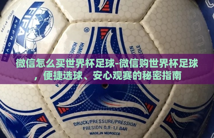 微信怎么买世界杯足球-微信购世界杯足球，便捷选球、安心观赛的秘密指南