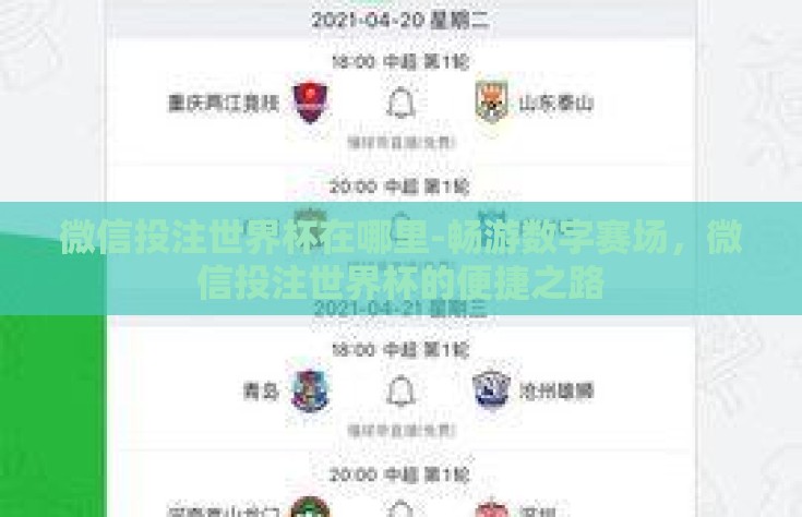 微信投注世界杯在哪里-畅游数字赛场，微信投注世界杯的便捷之路