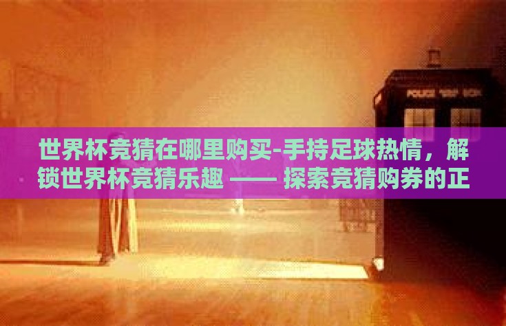 世界杯竞猜在哪里购买-手持足球热情，解锁世界杯竞猜乐趣 —— 探索竞猜购券的正确途径