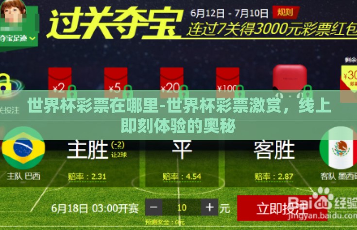 世界杯彩票在哪里-世界杯彩票激赏，线上即刻体验的奥秘