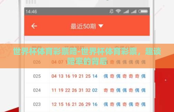 世界杯体育彩票赔-世界杯体育彩票，趣谈赔率的背后