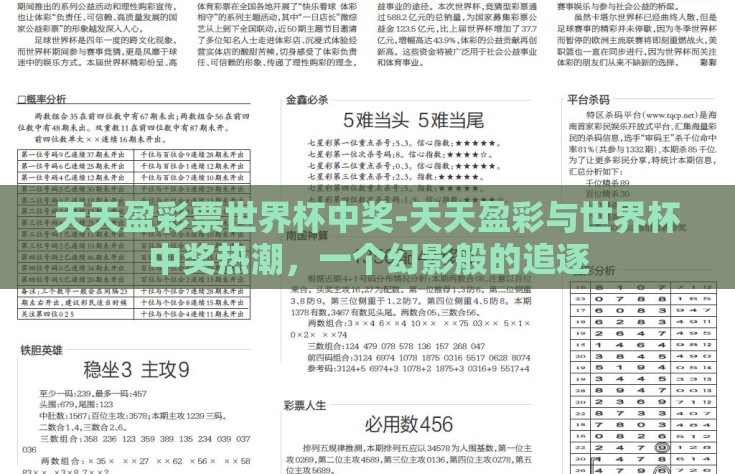 天天盈彩票世界杯中奖-天天盈彩与世界杯中奖热潮，一个幻影般的追逐