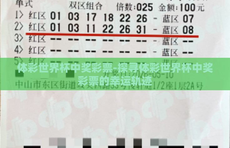 体彩世界杯中奖彩票-探寻体彩世界杯中奖彩票的幸运轨迹