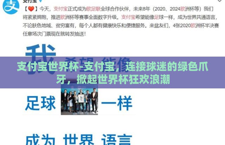 支付宝世界杯-支付宝，连接球迷的绿色爪牙，掀起世界杯狂欢浪潮