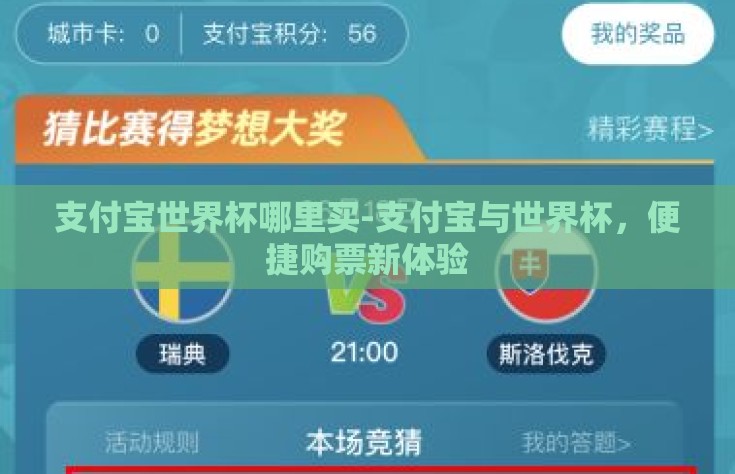 支付宝世界杯哪里买-支付宝与世界杯，便捷购票新体验