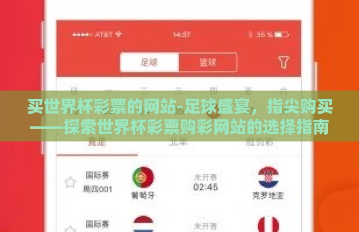 买世界杯彩票的网站-足球盛宴，指尖购买——探索世界杯彩票购彩网站的选择指南
