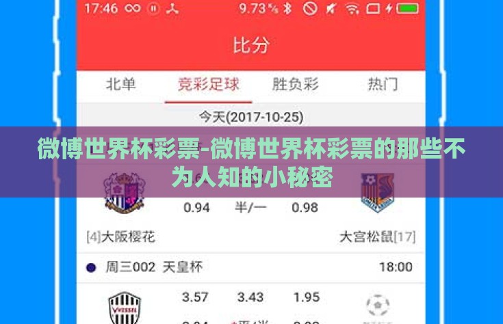 微博世界杯彩票-微博世界杯彩票的那些不为人知的小秘密