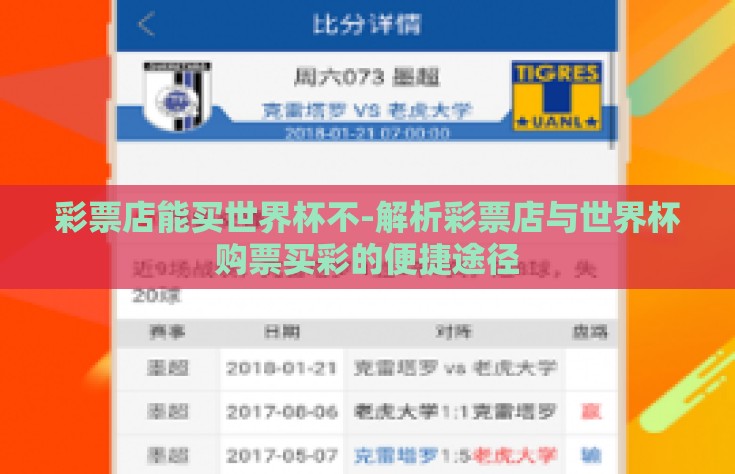 彩票店能买世界杯不-解析彩票店与世界杯购票买彩的便捷途径