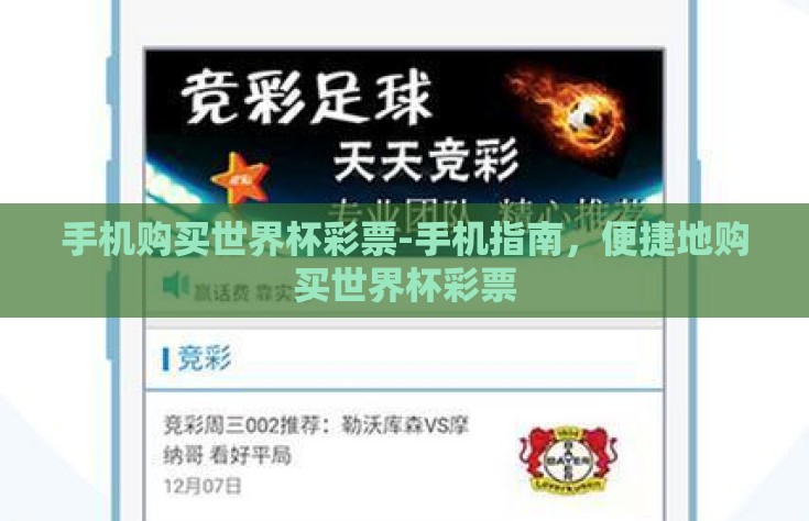 手机购买世界杯彩票-手机指南，便捷地购买世界杯彩票